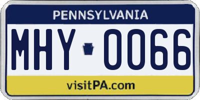 PA license plate MHY0066