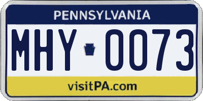 PA license plate MHY0073