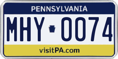 PA license plate MHY0074