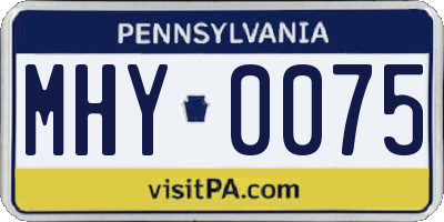 PA license plate MHY0075