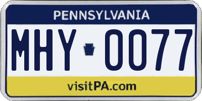 PA license plate MHY0077