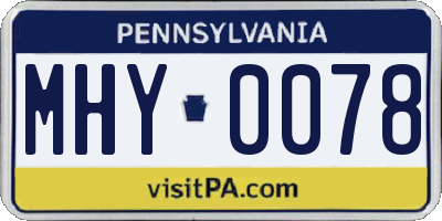 PA license plate MHY0078
