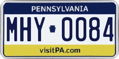 PA license plate MHY0084