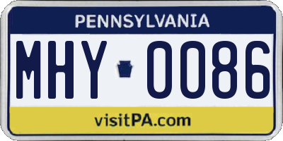 PA license plate MHY0086