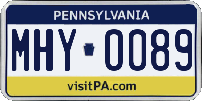 PA license plate MHY0089