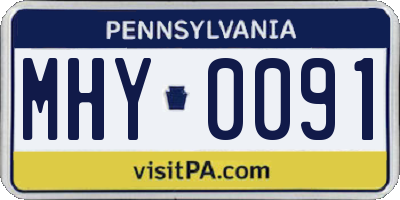 PA license plate MHY0091