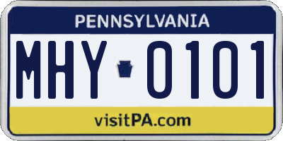 PA license plate MHY0101