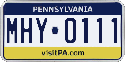 PA license plate MHY0111