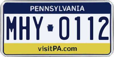 PA license plate MHY0112