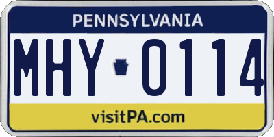 PA license plate MHY0114