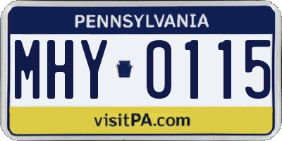 PA license plate MHY0115