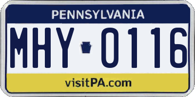 PA license plate MHY0116