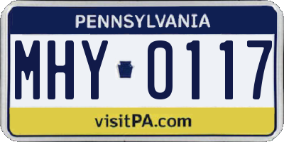 PA license plate MHY0117