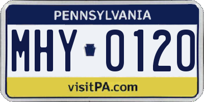 PA license plate MHY0120