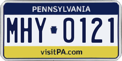PA license plate MHY0121