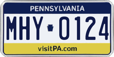 PA license plate MHY0124