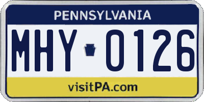 PA license plate MHY0126