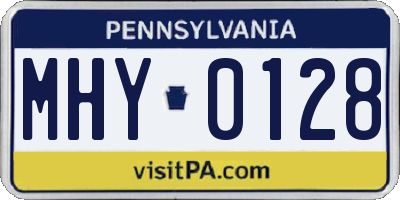 PA license plate MHY0128