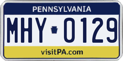 PA license plate MHY0129