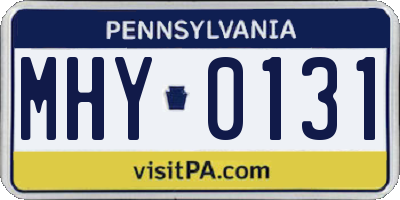 PA license plate MHY0131