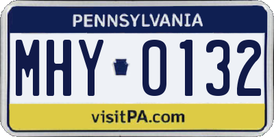 PA license plate MHY0132