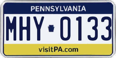 PA license plate MHY0133