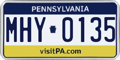 PA license plate MHY0135