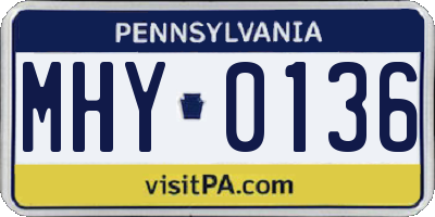 PA license plate MHY0136
