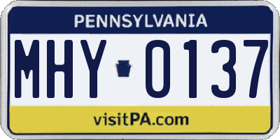 PA license plate MHY0137