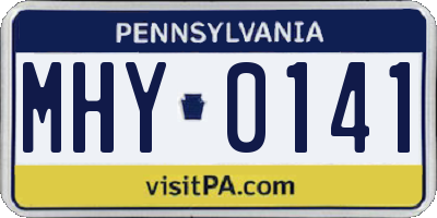 PA license plate MHY0141