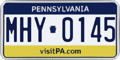 PA license plate MHY0145