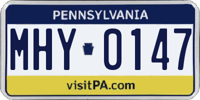 PA license plate MHY0147