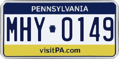 PA license plate MHY0149