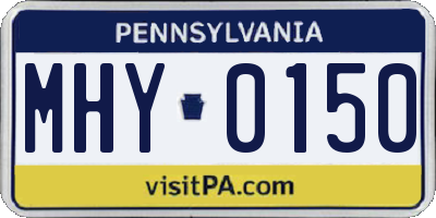 PA license plate MHY0150