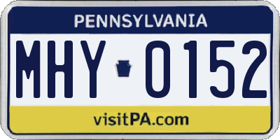 PA license plate MHY0152