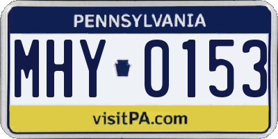 PA license plate MHY0153
