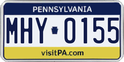 PA license plate MHY0155