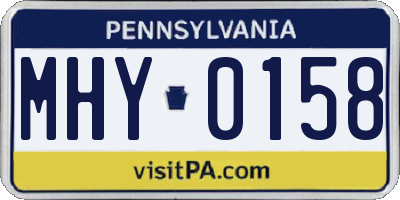 PA license plate MHY0158