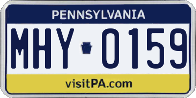 PA license plate MHY0159