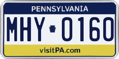 PA license plate MHY0160