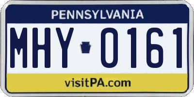PA license plate MHY0161