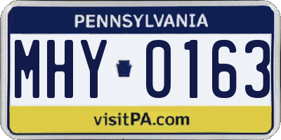 PA license plate MHY0163