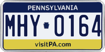 PA license plate MHY0164