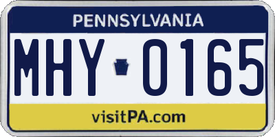 PA license plate MHY0165