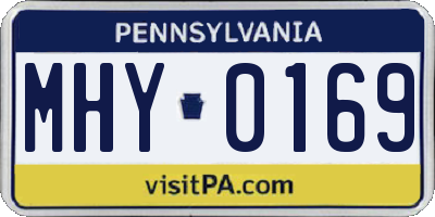 PA license plate MHY0169