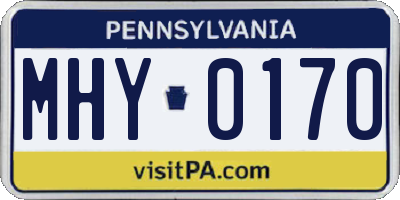 PA license plate MHY0170
