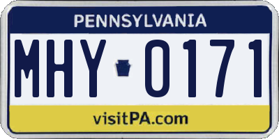 PA license plate MHY0171