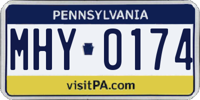 PA license plate MHY0174