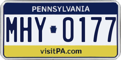 PA license plate MHY0177