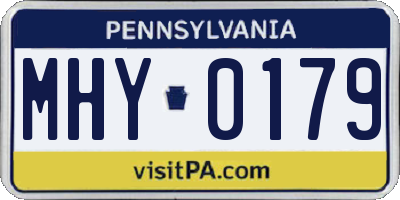 PA license plate MHY0179